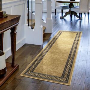 Antep Rugs Alfombras Modern Bordered Runner Rug, 2' x 10' 