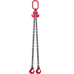 2 Leg Lifting Chain Sling with Steel Hooks - Appears New