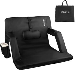 HOMFUL Wide 25'' Stadium Seat for Bleachers with Lumbar and Back Support