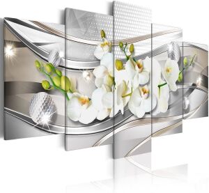 Orchid Flower Wall Art 5 Panel 40''W x 20''H