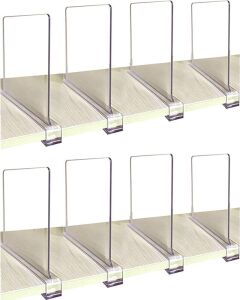 Clear Acrylic Shelf Dividers, 8 pc