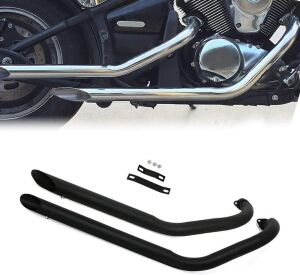 Worldmotop Muffler Exhaust Pipe Stainless Steel Shortshots Staggered for Kawasaki Vulcan 900 S EN900 VN900 S900