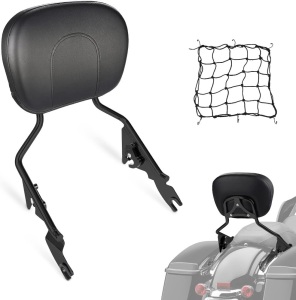 SKYJDM Detachable Sissy Bar Backrest Compatible with Harley Touring Road King Street Glide Electra Glide Road Glide CVO 2009-2022 (Passenger Backrest Pad, Black)