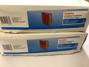 Staples 2 Partition Pressboard Classification folders 20 folders (2 Boxes)