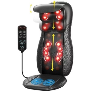 RENPHO Back Massager with Heat, Shiatsu Massage Cushion with Heat for Home Office Use, FSA and HSA Eligible- Black