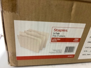 Staples 3 Tab file folders 250 folders