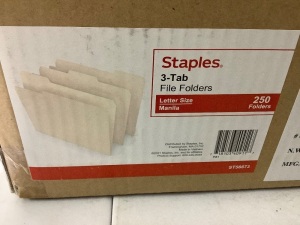 Staples 3 Tab File Folders 250 folders