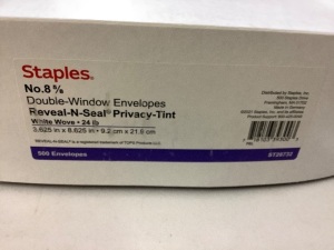 Staples 8 5/8 Double Window envelopes 2 Partition pressboard  classification folders