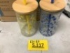 Glass Cups w/ Lids - 6 Pack