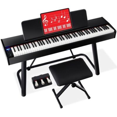 88-Key Weighted Full Size Digital Piano Set w/ U-Stand, 3 Sustain Pedal Unit 