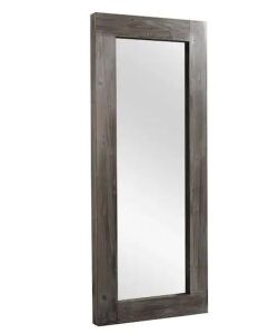 NEUTYPE 58 in. x 24 in. Large Rustic Rectangle Wood Framed Leaning Mirror