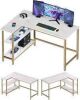 WOODYNLUX L Shaped Computer Desk, White 