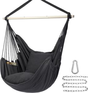 Y- STOP Hanging Rope Swing Chair, Dark Grey 