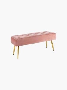 16" Velvet Storage Ottoman Bench