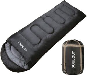 Soulout 3-4 Seasons Lightweight, Portable, Waterproof Sleeping Bag with Compression Sack