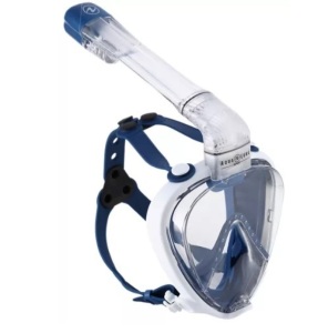 Aqua Lung Sport SmartSnorkel Full Face Mask, Blue/White, L - Appears New