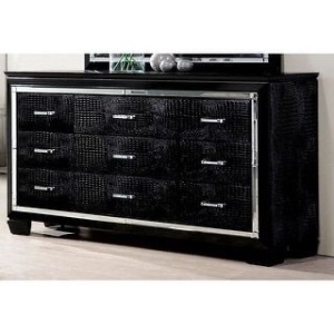 Everly Quinn Gallegos Crocodile Textured 9 Drawer Standard Dresser 