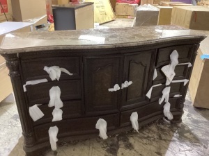 Cabinet with marble top cosmetic damage 