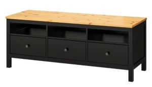 HEMNES TV unit, black-brown/light brown, 58 1/4x18 1/2x22 1/2 " $329.99