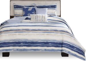 Madison Park 6 Piece Quilt Set Cottage Coastal Design, King/Cal King