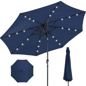 Solar LED Lighted Patio Umbrella w/ Tilt Adjustment, UV-Resistance - 10ft 