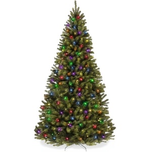 Pre-Lit Artificial Spruce Christmas Tree w/ Multicolored LED Lights 6FT