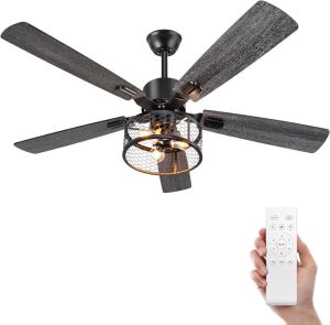 Ohniyou 52 Inch Farmhouse Ceiling Fan with Lights and Remote