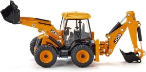 JCB 4CX Backhoe Loader, 1:50, Metal/Plastic, Yellow, Multifunctional, Can be Combined Models of The Same Scale