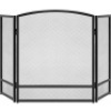 3-Panel Simple Steel Mesh Fireplace Screen w/ Worn Finish - 54.25x30.25in