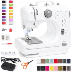 6V Portable Foot Pedal Sewing Machine w/ 12 Stitch Patterns 11"(L) x 4.5"(W) x 10.5"(H)