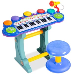 37-Key Kids Electric Keyboard w/ Microphone, Stool  11"(L) x 24"(W) x 24"(H)