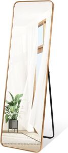 PHAREGE Gold Full Length Mirror with Stand, 60x18 inch