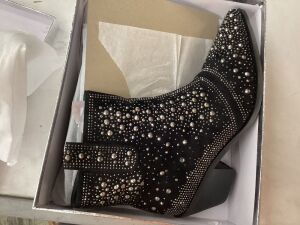 ISNOM Rhinestone Ankle Boots, Size 11 