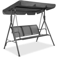 2-Seater Outdoor Canopy Swing Glider Bench w/ Textilene Fabric, Steel Frame&nbsp;