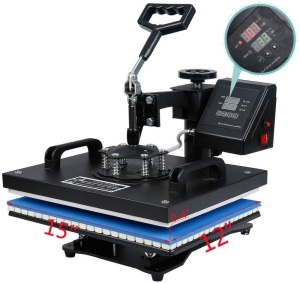 VEVOR 5 in1 Heat Press Machine Swing Away Digital Sublimation T-shirt Mug Plate Hat - Appears New  