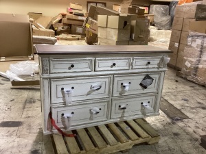 7 Drawer Dresser cosmetic damage on back