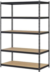 EDSAL Black Steel Storage Rack, 72" H x 48" W x 18" D