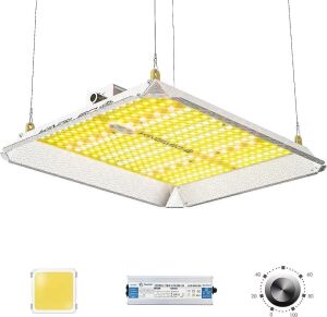 KINGPLUS UL1000 LED Grow Light 3x3ft Coverage Upgraded Full Spectrum with IR LEDS and Spotlight