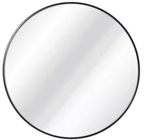 ELLO & ALLO 30 in. W x 30 in. H Round Framed Wall Mount Bathroom Vanity Mirror in Black