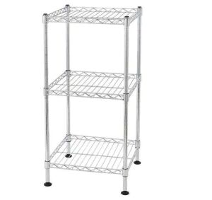 Silver 3-Tier Heavy Duty Steel Freestanding Garage Storage Shelving Unit 11.81 in. W x 24 in. H x 11.81 in. D 