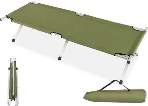 VINGLI Folding Camping Cot with Carry Bag, Green