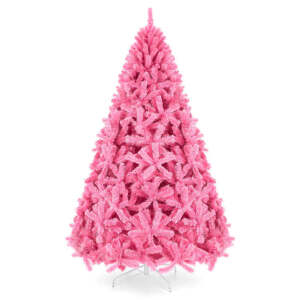 Pink Artificial Fir Christmas Tree w/ Foldable Stand 6ft