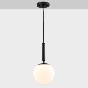 Modern Globe Pendant Lighting For Kitchen Island Black 8 Inch