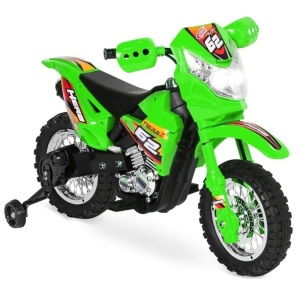 6V Kids Electric Ride-On Motorcycle Toy w/ Training Wheels, Lights, Music: 40"(L) x 20"(W) x 28"(H)