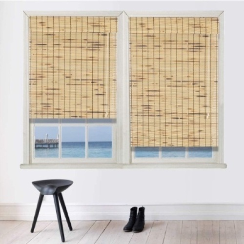 N / A Bamboo Roman Window Blinds Sun Shades, 72W x 72H, Light Filtering Roller Shades,Any Size 24-72 Wide and 72 High