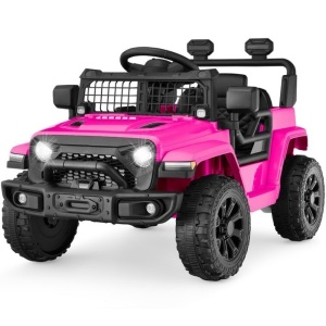 6V Kids Ride-On Truck Car w/ Parent Remote Control, 4-Wheel Suspension PINK