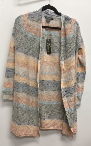 Natural Reflections Mesa Stripe Long-Sleeve Cardigan, Womens S - E-Commerce Return, Damaged, Snag on Back  