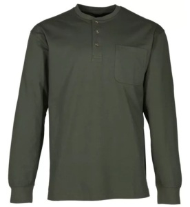 RedHead Long-Sleeve Pocket Henley Olive, Mens XL - E-Commerce Return, Appears New