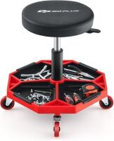 Goplus Rolling Mechanic Stool with Removable Magnetic Tool Tray, 330lb Capacity&nbsp;