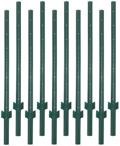 VASGOR 5 Feet Sturdy Duty Metal Fence Post, 10 Pack 